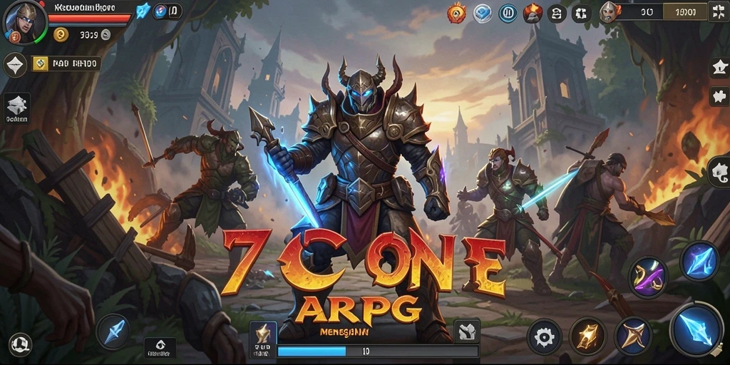 Tampilan gameplay ARPG yang menegangkan di 7CONE.