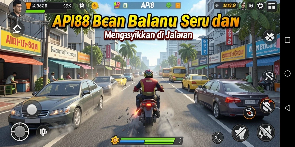 Tampilan seru gameplay balapan di API88 dengan mobil balap yang memukau.