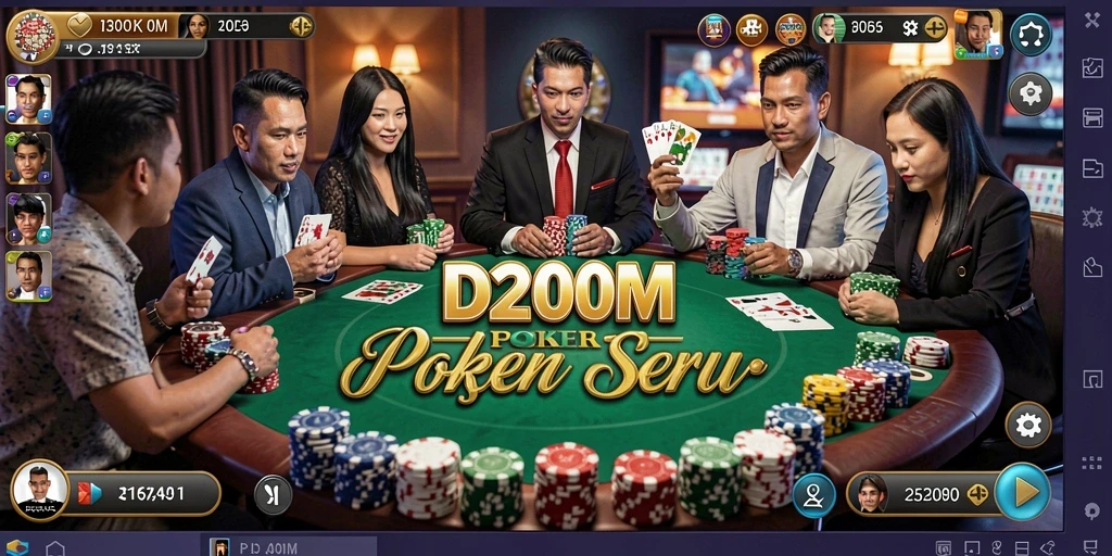 Tampilan gameplay D200M dengan suasana kasino yang nyata.
