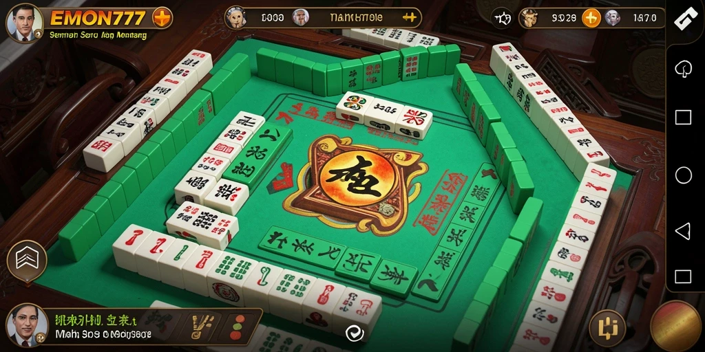 Tampilan gameplay Mahjong yang seru dalam EMON777.