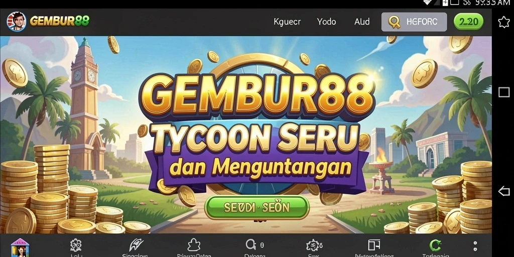 Screenshot gameplay <strong>GEMBUR88</strong> yang menampilkan manajemen bisnis yang menyenangkan.