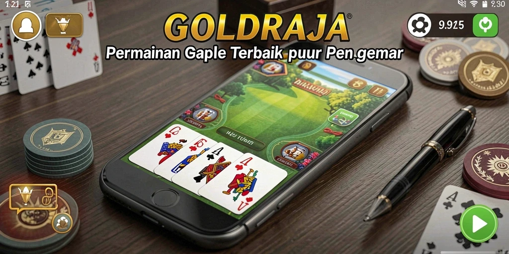 Screenshot GOLDRAJA menampilkan keseruan bermain Gaple bersama teman-teman.