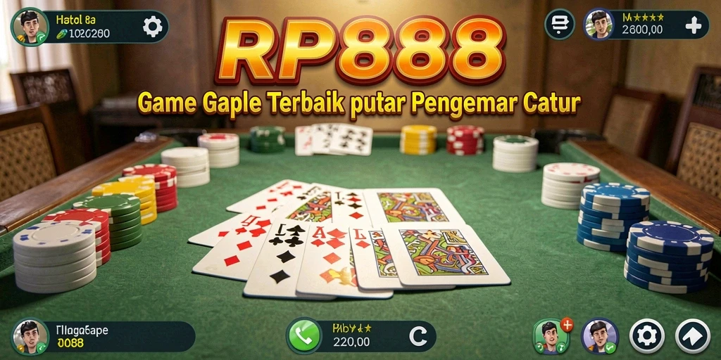 Tampilan gameplay seru RP888 saat bermain Gaple bersama teman.